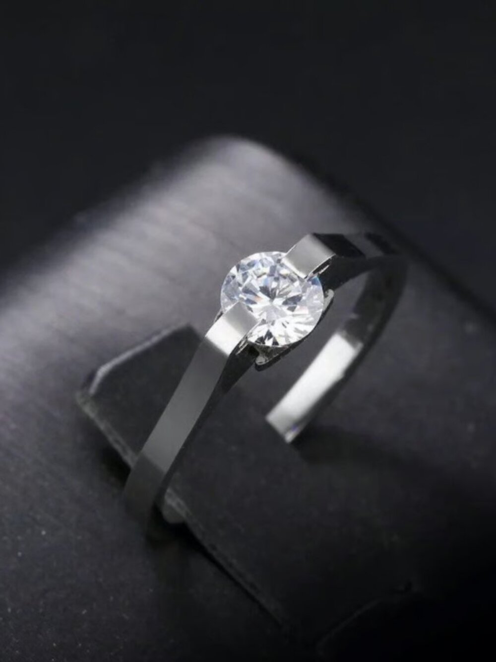 0.5-2Ct VVS CZ 2pcs Wedding Rings Set 316L